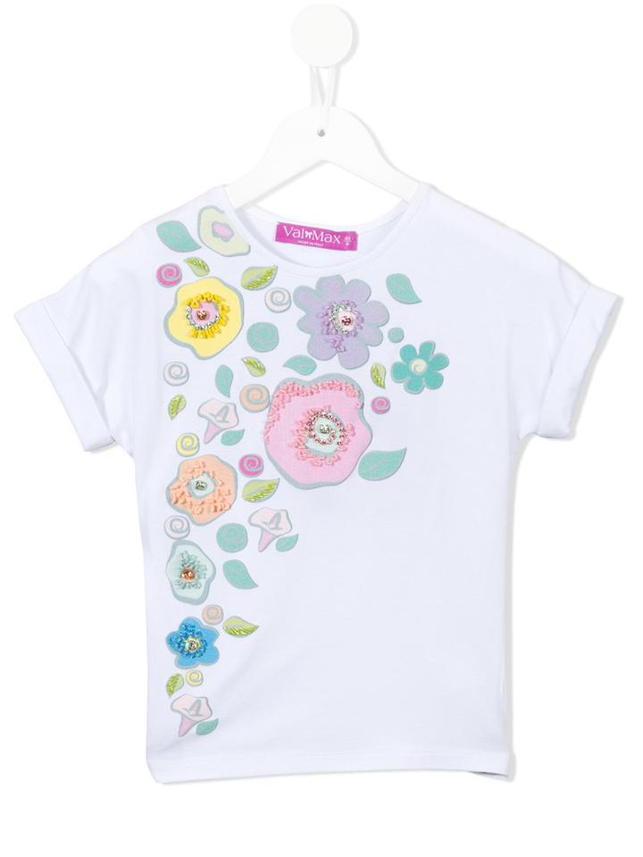 Valmax Kids - Floral Print Beaded T-shirt - Kids - Cotton - 5 Yrs, White