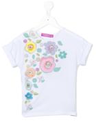 Valmax Kids - Floral Print Beaded T-shirt - Kids - Cotton - 5 Yrs, White