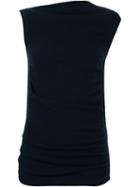 Joseph Sleeveless Asymmetric Knitted Top, Women's, Size: Large, Blue, Nylon/spandex/elastane/wool