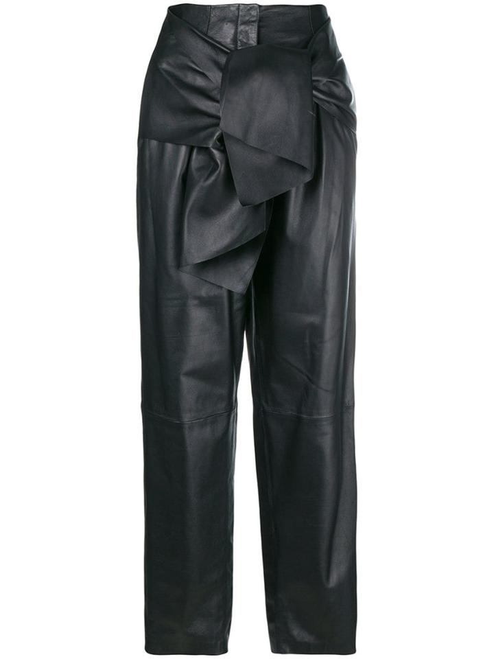 Krizia Tie Front Trousers - Black