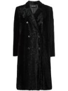 Emporio Armani Single Breasted Coat, Women's, Size: 44, Black, Acetate/polyester/cotton