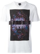 Just Cavalli Tiger Print T-shirt, Men's, Size: Xxl, White, Cotton