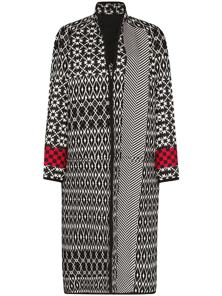 Haider Ackermann Patterned Maxi Coat - Black