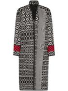 Haider Ackermann Patterned Maxi Coat - Black