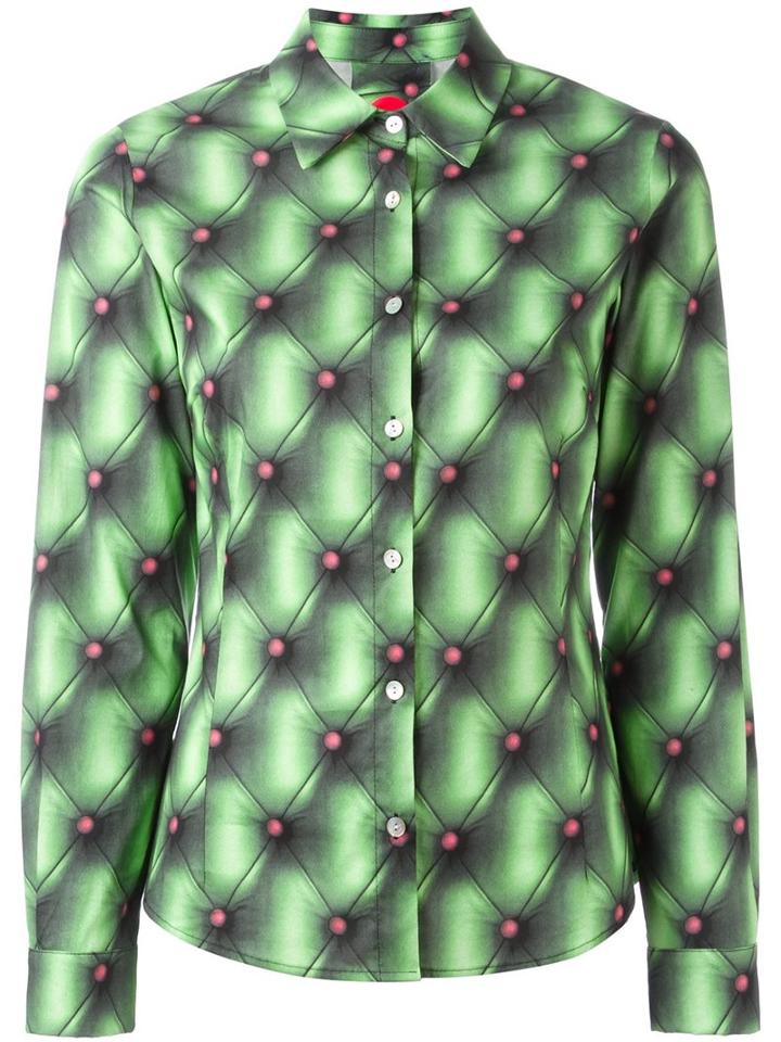 Ultràchic Printed Shirt, Women's, Size: 42, Green, Cotton/spandex/elastane