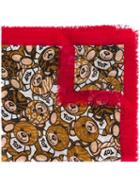 Moschino Animal Print Bear Scarf, Women's, Wool/silk