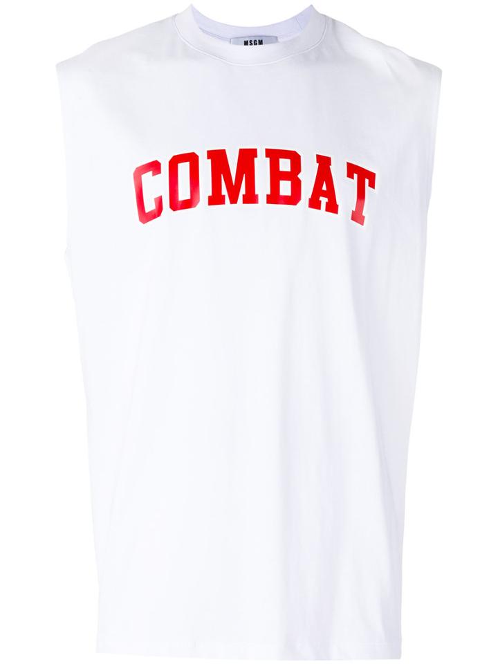 Msgm - Printed Tank Top - Men - Cotton - M, White, Cotton