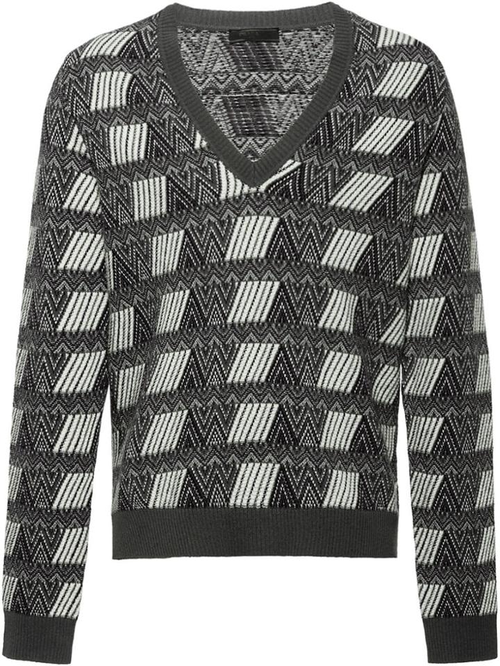 Prada Jacquard V-neck Sweater - Unavailable