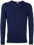 Closed Crew Neck Jumper, Men's, Size: Medium, Blue, Virgin Wool