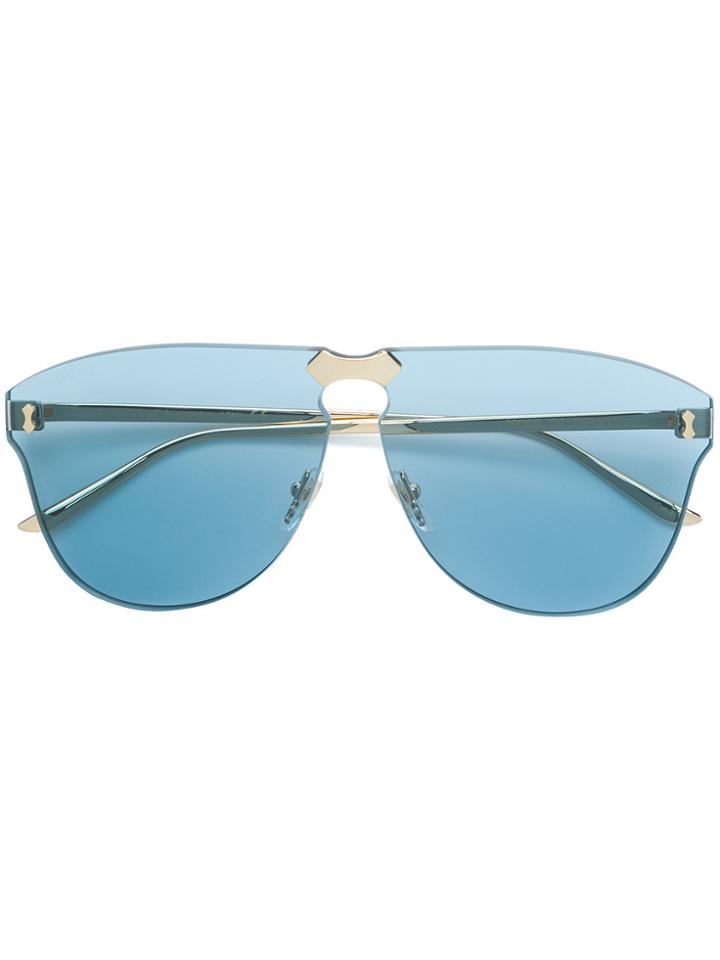 Gucci Eyewear Oversize Frameless Sunglasses - Blue