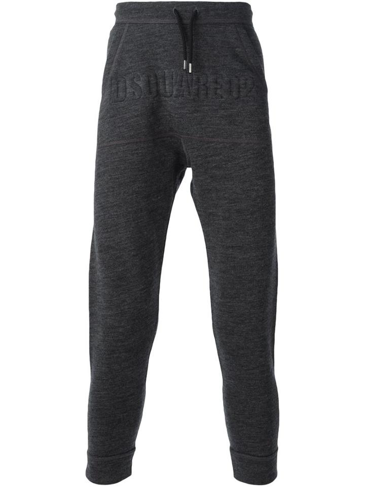 Dsquared2 Logo Track Trousers, Men's, Size: Large, Grey, Wool/cotton/acrylic/other Fibres