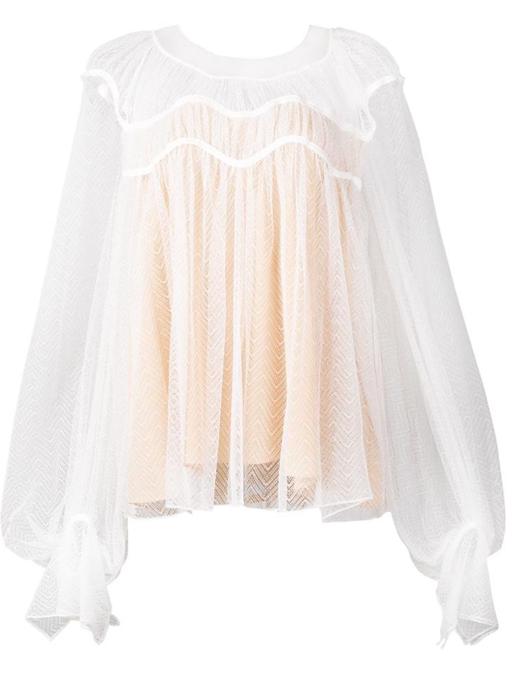 Chloé Ric Rac Trim Blouse - White