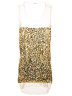 Miu Miu Sheer Sequinned Dress - Metallic