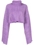 Sally Lapointe Cropped Bell-sleeves Jumper - Purple
