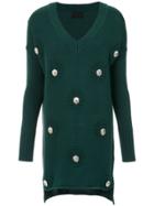 Andrea Bogosian Embellished Knit Blouse - Green