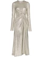 Galvan Pinwheel Dress With Front Twist - Metallic