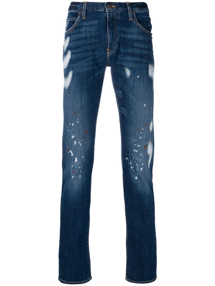 Emporio Armani Paint Effect Jeans - Blue