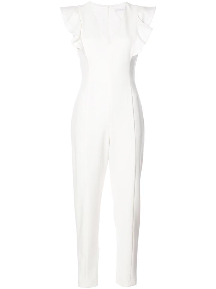 Black Halo Ruffle Sleeves Jumpsuit - White