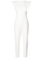 Black Halo Ruffle Sleeves Jumpsuit - White