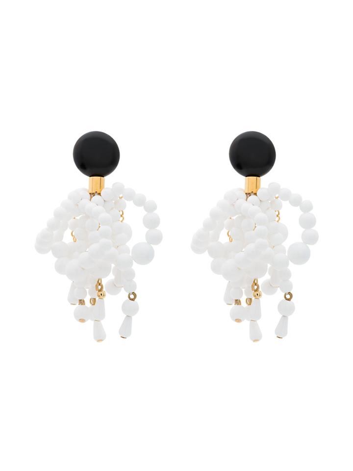 Marni Crystal Clip On Earrings - White