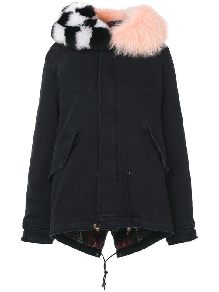 Mr & Mrs Italy Embroidered Parka Jacket - Black