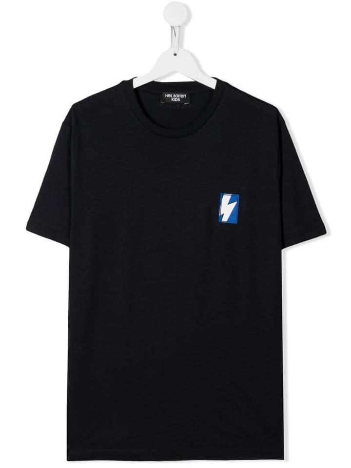Neil Barrett Kids Patch Detail T-shirt - Blue