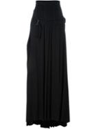 Ann Demeulemeester Pleated Maxi Skirt, Women's, Size: 38, Black, Viscose