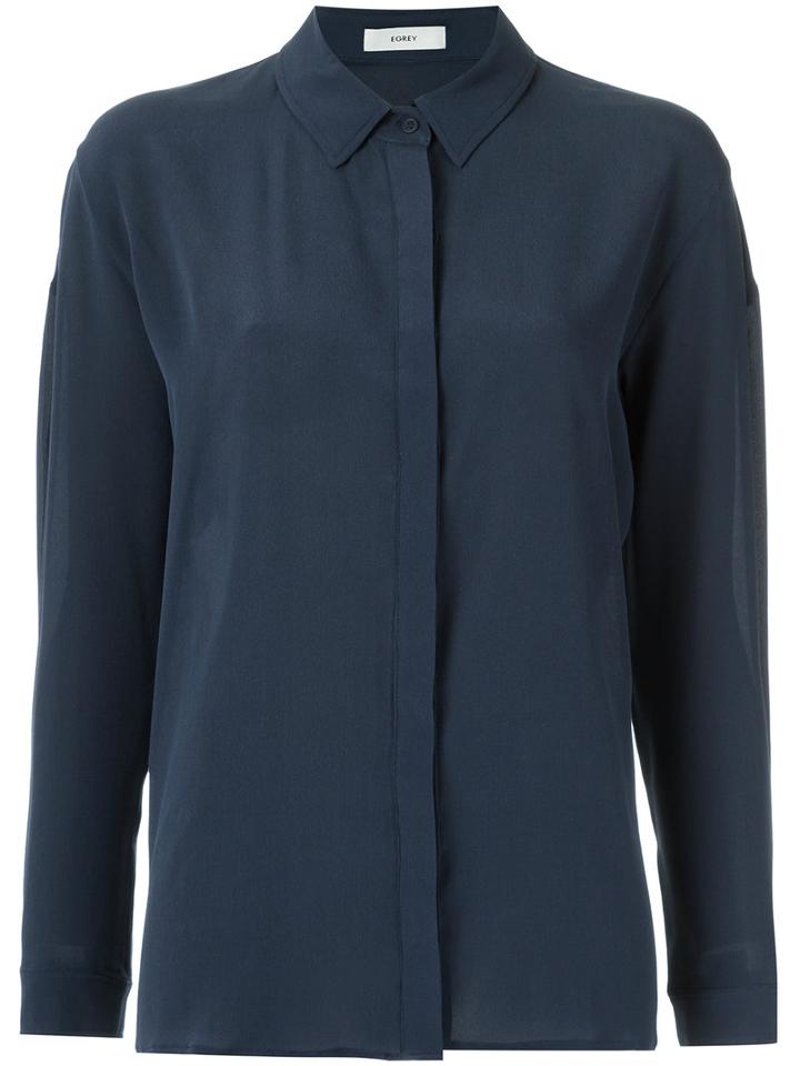 Egrey - Silk Shirt - Women - Silk - 42, Blue, Silk