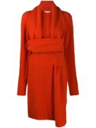 Bottega Veneta Intrecciato Knitted Dress - Red