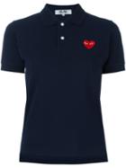 Comme Des Garçons Play Logo Patch Polo Shirt, Women's, Size: Small, Blue, Cotton