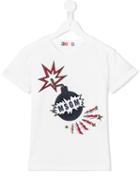 Msgm Kids Bomb Embroidered T-shirt, Boy's, Size: 10 Yrs, White