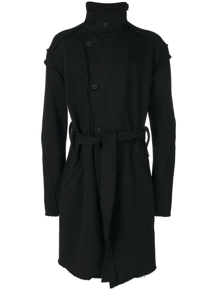 Lost & Found Ria Dunn Single-breasted Raw Hem Coat - Black
