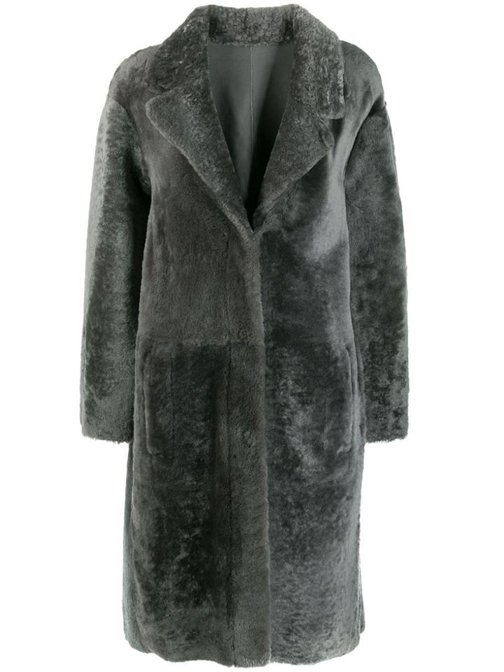 Drome Textured Shearling Jacket - Grey
