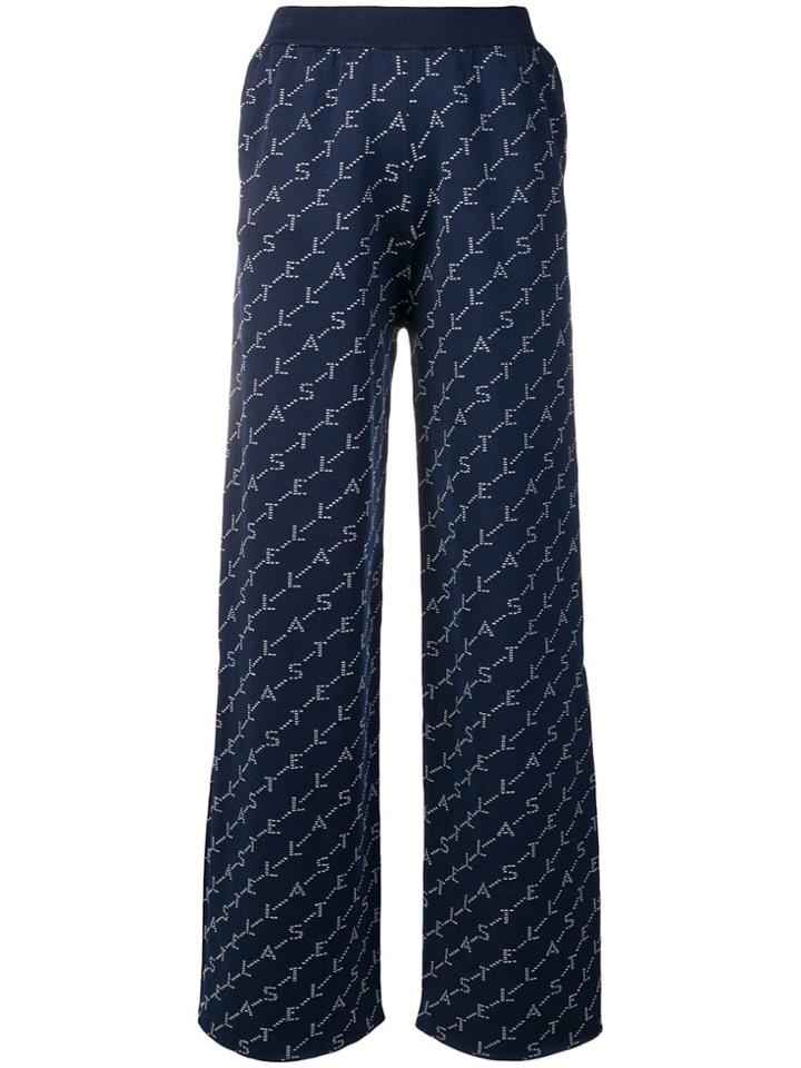 Stella Mccartney Wide Leg Monogram Trousers - Blue