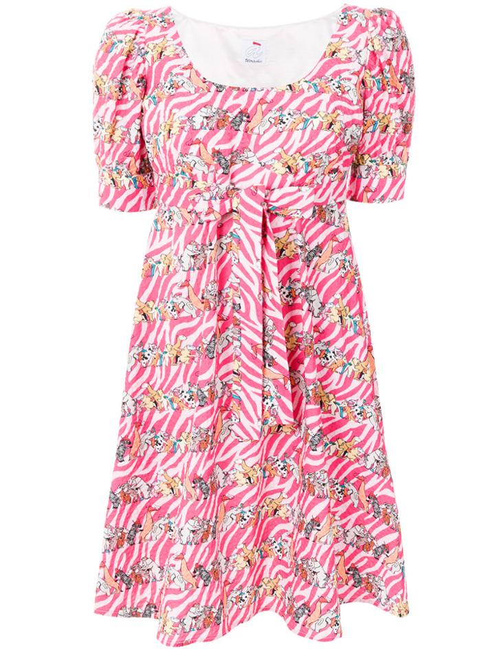 Ultràchic Printed Flared Dress - Pink & Purple