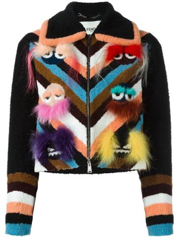 Fendi Bag Bugs Jacket, Women's, Size: 40, Goat Fur/mink Fur/sheep Skin/shearling/glass
