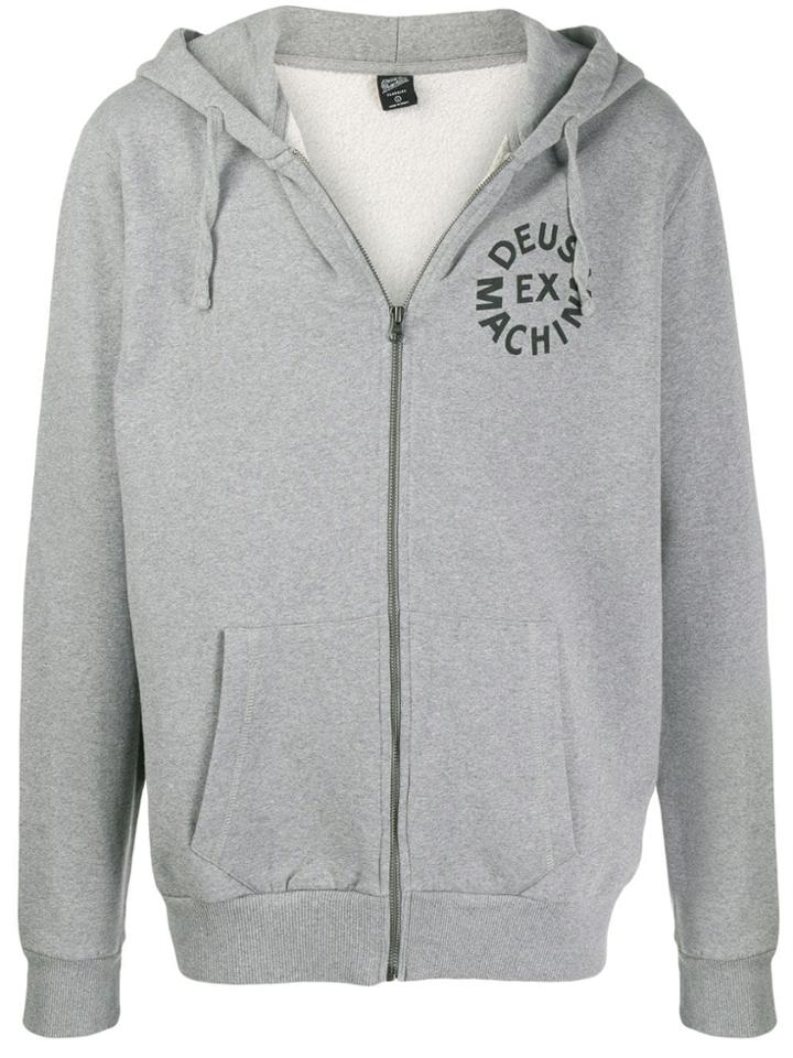 Deus Ex Machina Logo Print Hoodie - Grey