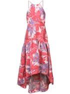 Badgley Mischka Long Floral Flared Dress - Pink