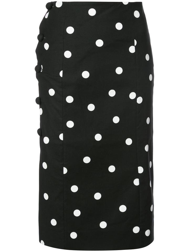 Monse - Polka Dot Pencil Skirt - Women - Cotton/spandex/elastane - 0, Black, Cotton/spandex/elastane