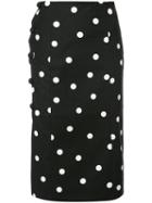 Monse - Polka Dot Pencil Skirt - Women - Cotton/spandex/elastane - 0, Black, Cotton/spandex/elastane