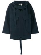 See By Chloé Hooded Patch Pocket Sweatshirt - Blue