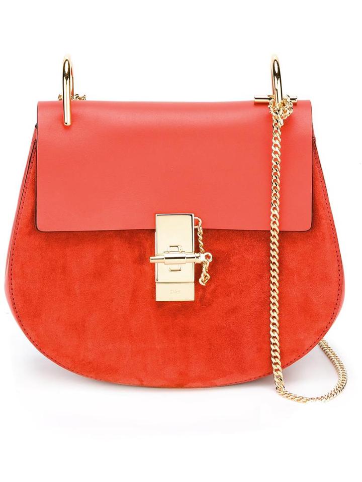 Chloé Medium Drew Shoulder Bag, Women's, Red, Calf Leather/calf Suede