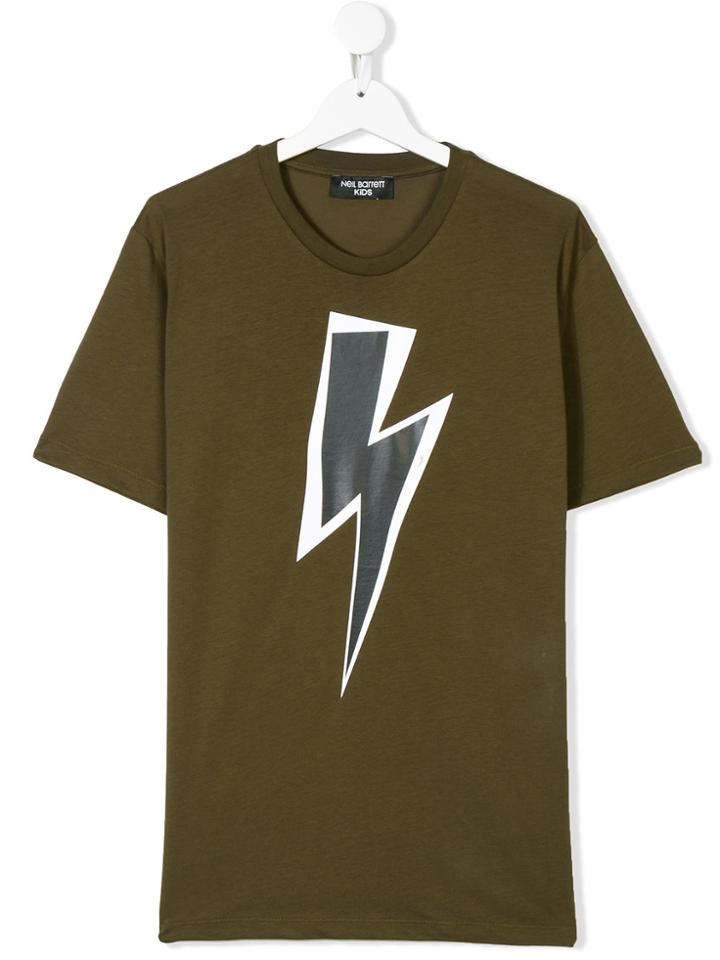 Neil Barrett Kids Lightning Bolt T-shirt - Green