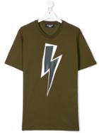 Neil Barrett Kids Lightning Bolt T-shirt - Green