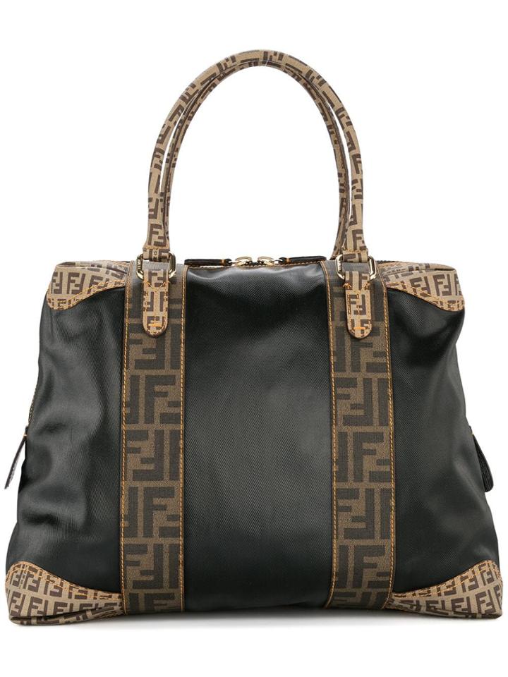 Fendi Vintage Zucca Toe Bag - Black