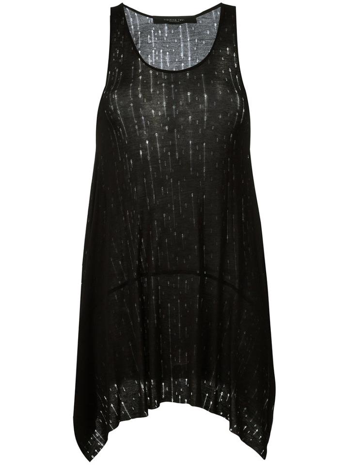 Federica Tosi - Distressed Sleeveless Top - Women - Viscose - M, Black, Viscose