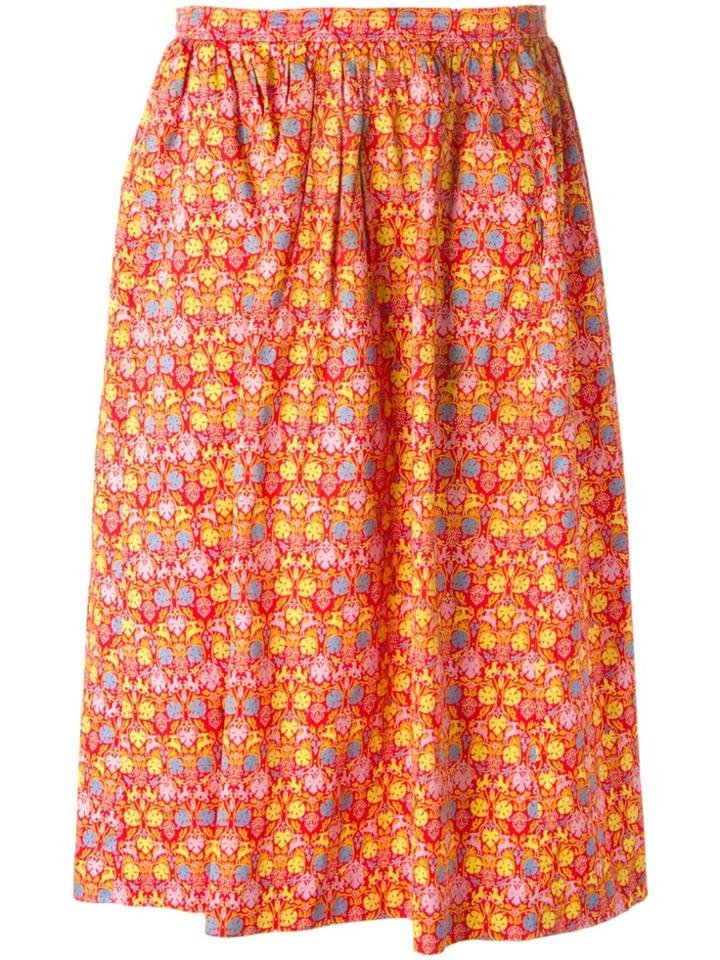 Céline Vintage Printed Skirt - Red