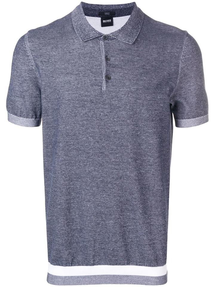 Boss Hugo Boss Contrast Hem Polo Shirt - Blue