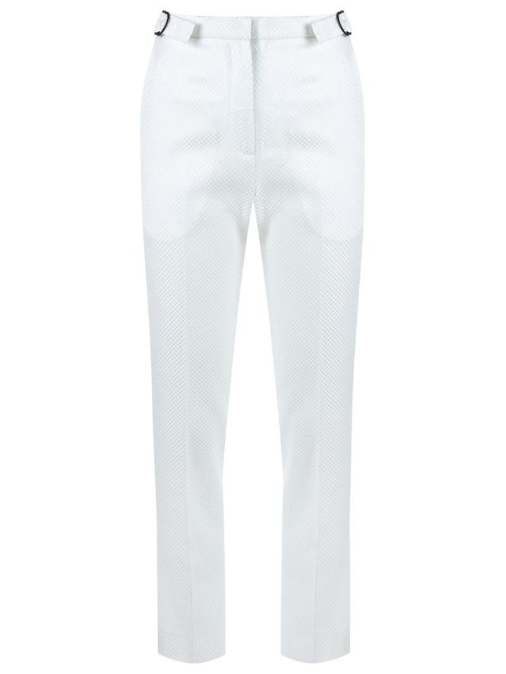 Reinaldo Lourenço High Waisted Trousers, Women's, Size: 40, White, Cotton/acetate