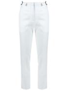Reinaldo Lourenço High Waisted Trousers, Women's, Size: 40, White, Cotton/acetate